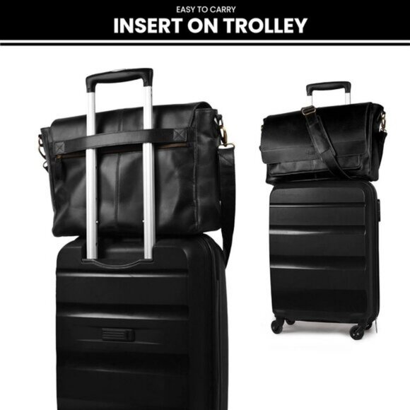 ⚡Leather Village Men & Women Black Vintage Leather Messenger Handmade Bag - Picture 7 of 8